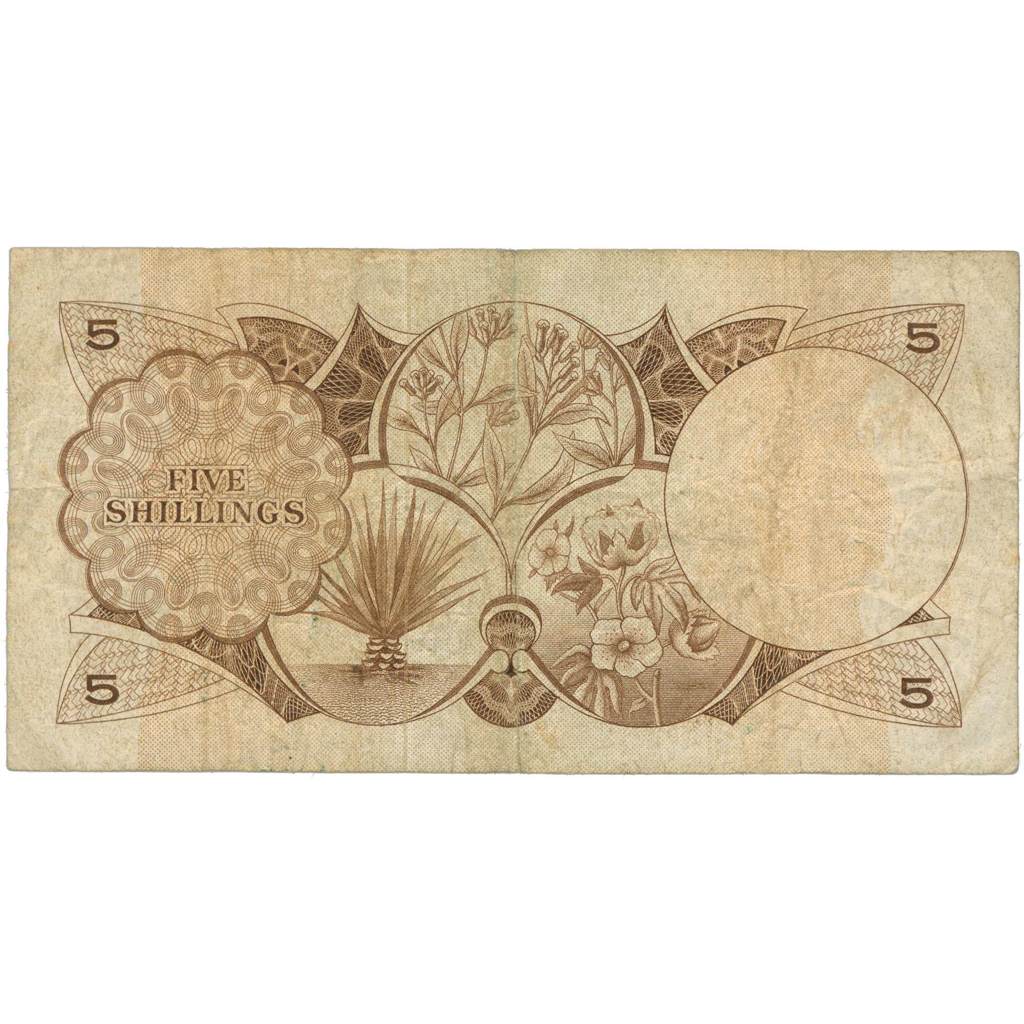 1964 British East Africa 5 Shillings Banknote (BAN573-)
