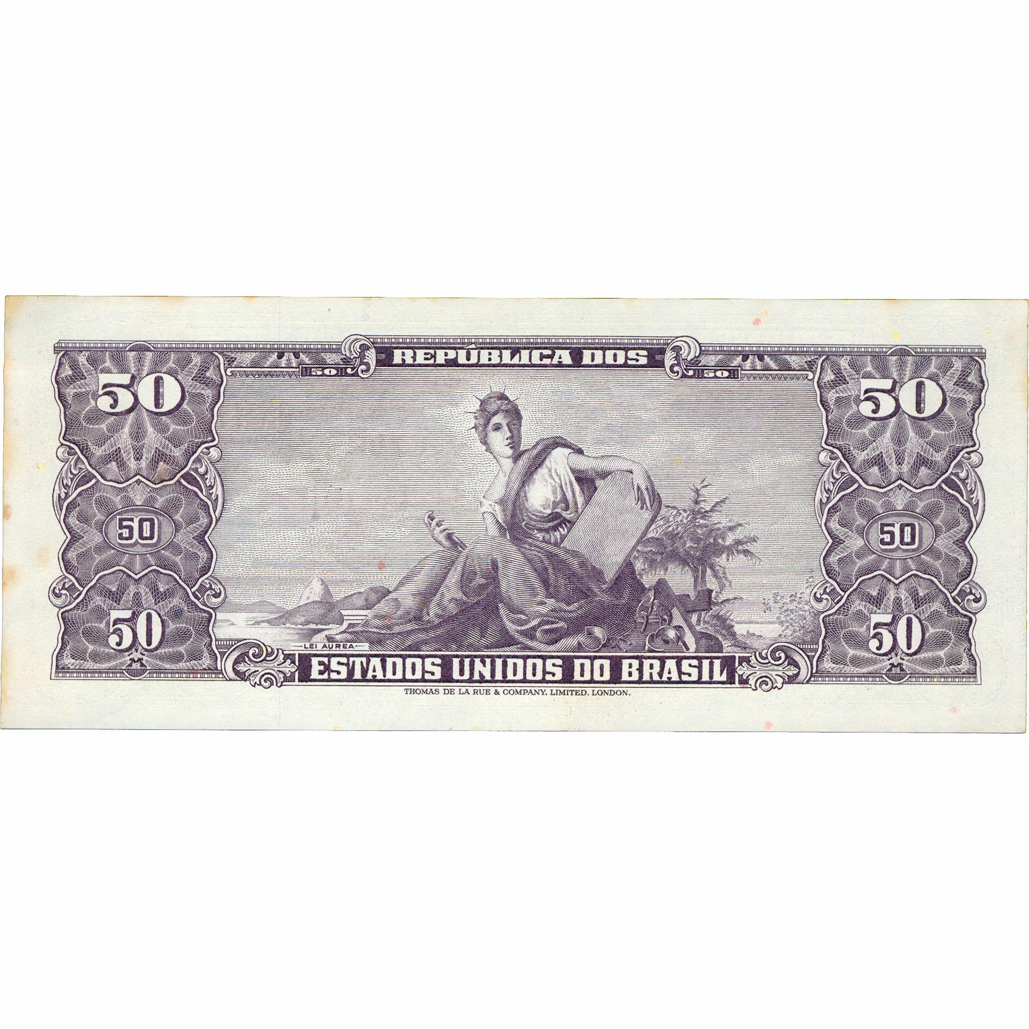 1966 Brazil 50 Cruzeiros Banknote Overprinted (BAN420-)