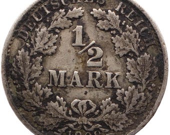 ヴィンテージ プロイセンコイン – 2マルク 1901年 – ドイツ帝国銀貨