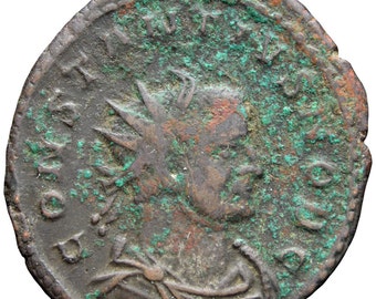 294 - 295 A.D. Roman Empire Constantius I Coin Antoninianus Lyons Mint