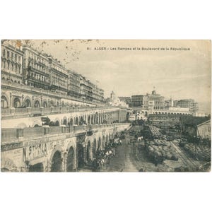 1928 Argel, Argélia Cartão postal histórico Mesquita La Pecherie 90c em selo 80c
