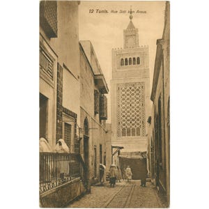 Tunisi, Tunisia - Rue Sidi Ben Arous Cartolina Inizio XX secolo