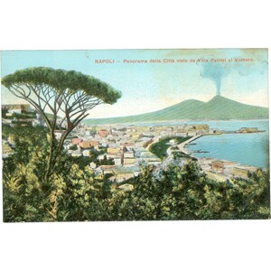 Naples, Italy – Panorama from Villa Patrizi to Vomero – Postcard Mid-20th Century