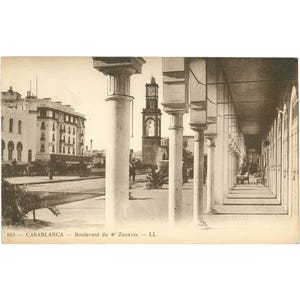 Casablanca, Maroc - Boulevard du 4e Zouaves - Carte postale du début du XXe siècle