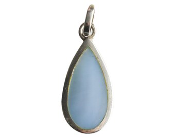 Drop Shape Blue Pendant Vintage Sterling Silver Accessories Jewellery for Women