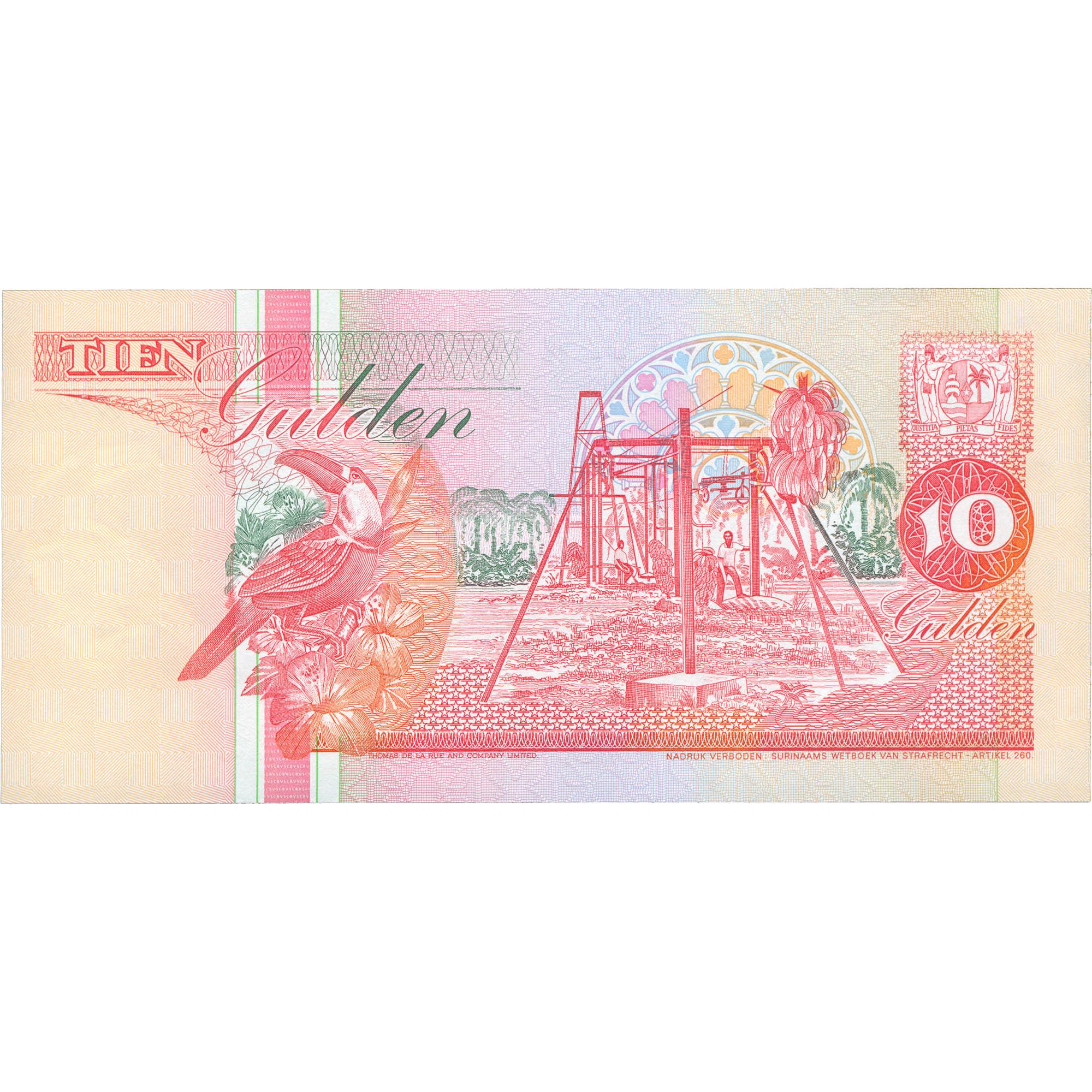 1995 Suriname 10 Gulden Banknote (BAN544-)