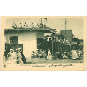 Atlas, Maroc - Les Chleuhs un jour de fête, carte postale du début du XXe siècle