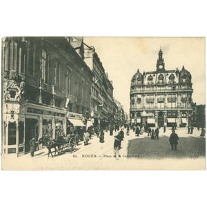 Rouen, France - Carte postale de la place de la cathédrale, début du XXe siècle