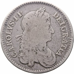 1663 ハーフクラウン チャールズ2世 銀貨 英国