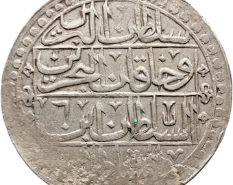 1794 Otomano 100 Para Selim III Yuzluk Moneda Grande Plata Casa de la Moneda de Estambul