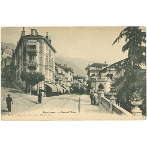 Montreux, Svizzera - Grand' Rue Cartolina inizio XX secolo