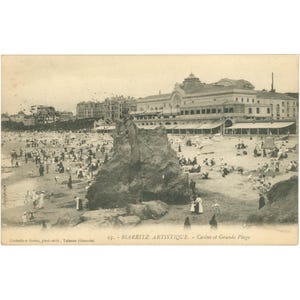 1911 Biarritz, Francia – Postal Casino y Grande Plage