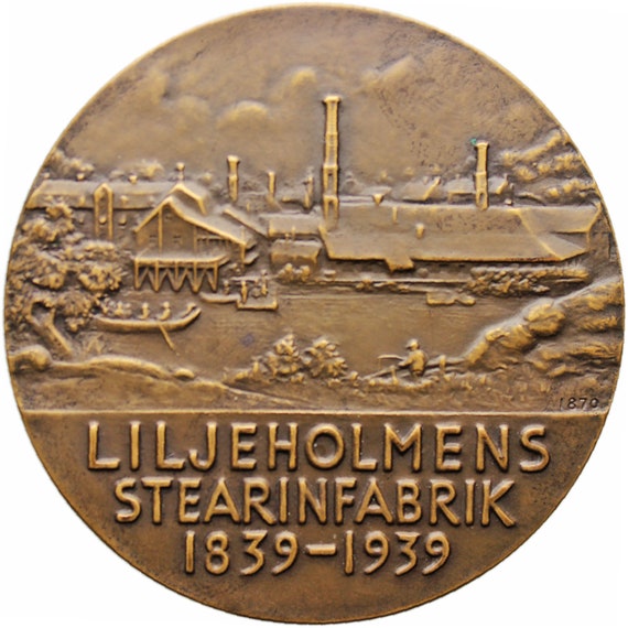 1939 Large Swedish Medal by Sporrong & Co Lars Johan Hierta