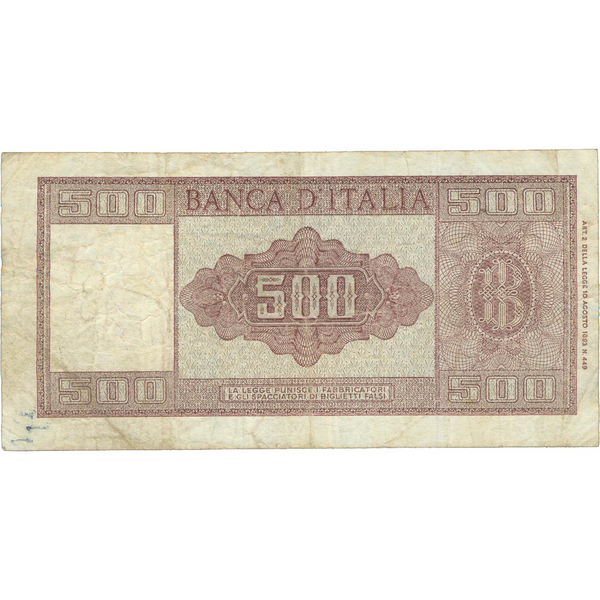 1947 Italy 500 Lire Banknote (BAN369-)