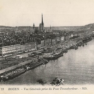 Rouen - Vue générale du pont Transbordeur France Carte postale vintage
