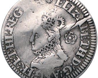 1567 Sixpence Elizabeth I England Coin Milled Issue Lis mm Silver