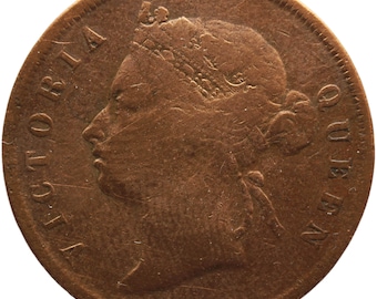 1888 One Cent Straits Settlements Queen Victoria Coin - Etsy