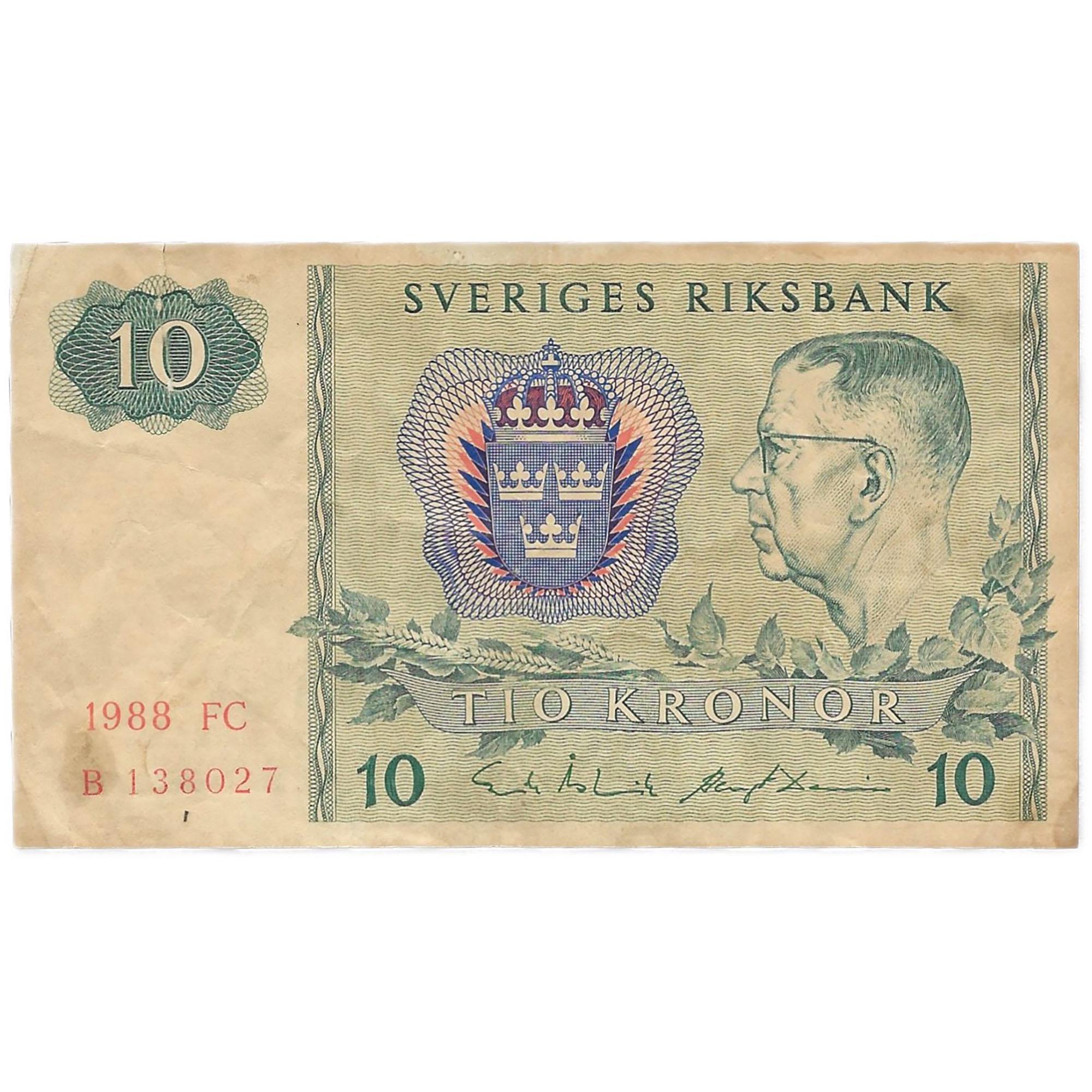 1988 Sweden 10 Kronor Banknote (BAN171-)