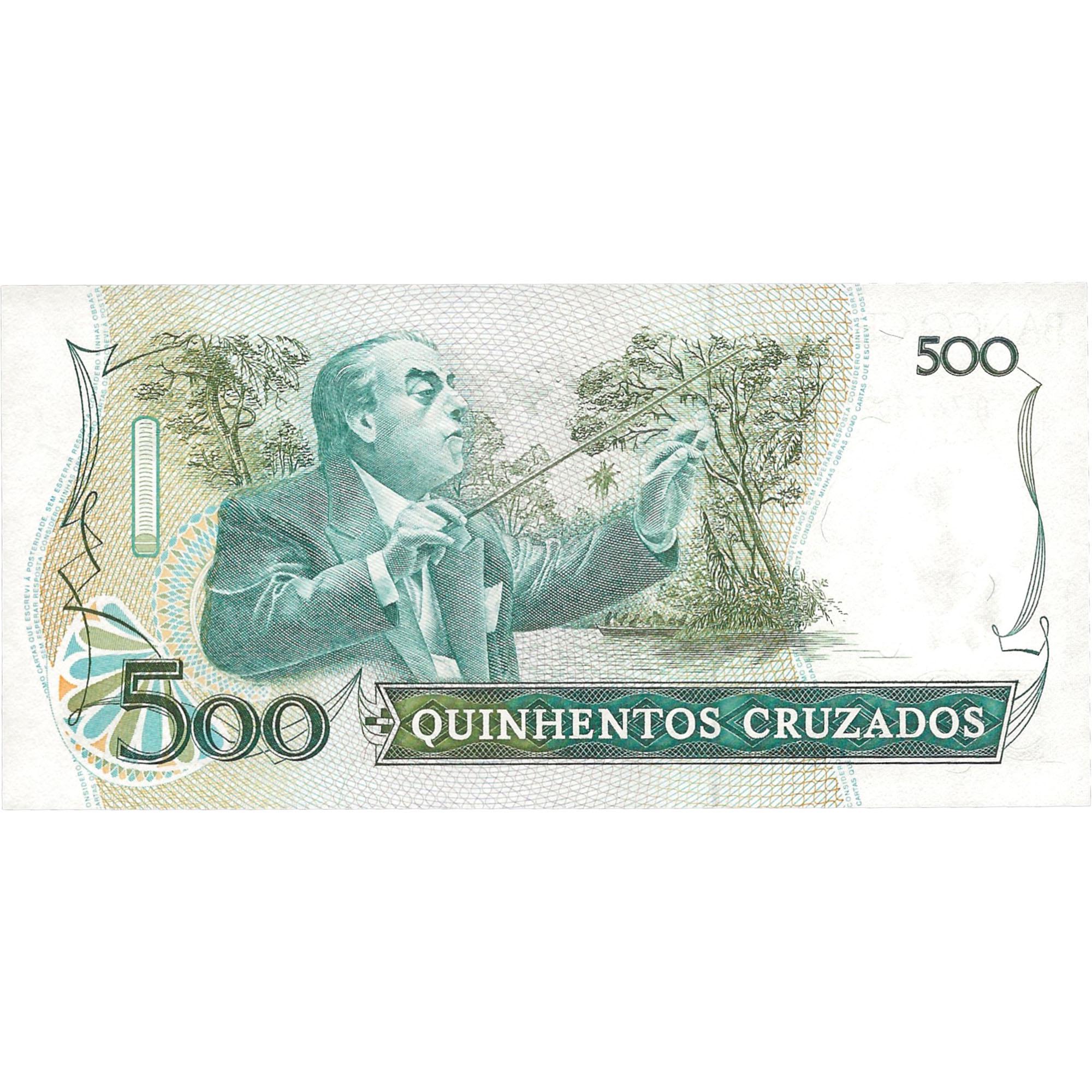 1988 Brazil 500 Cruzados Banknote (BAN179-)
