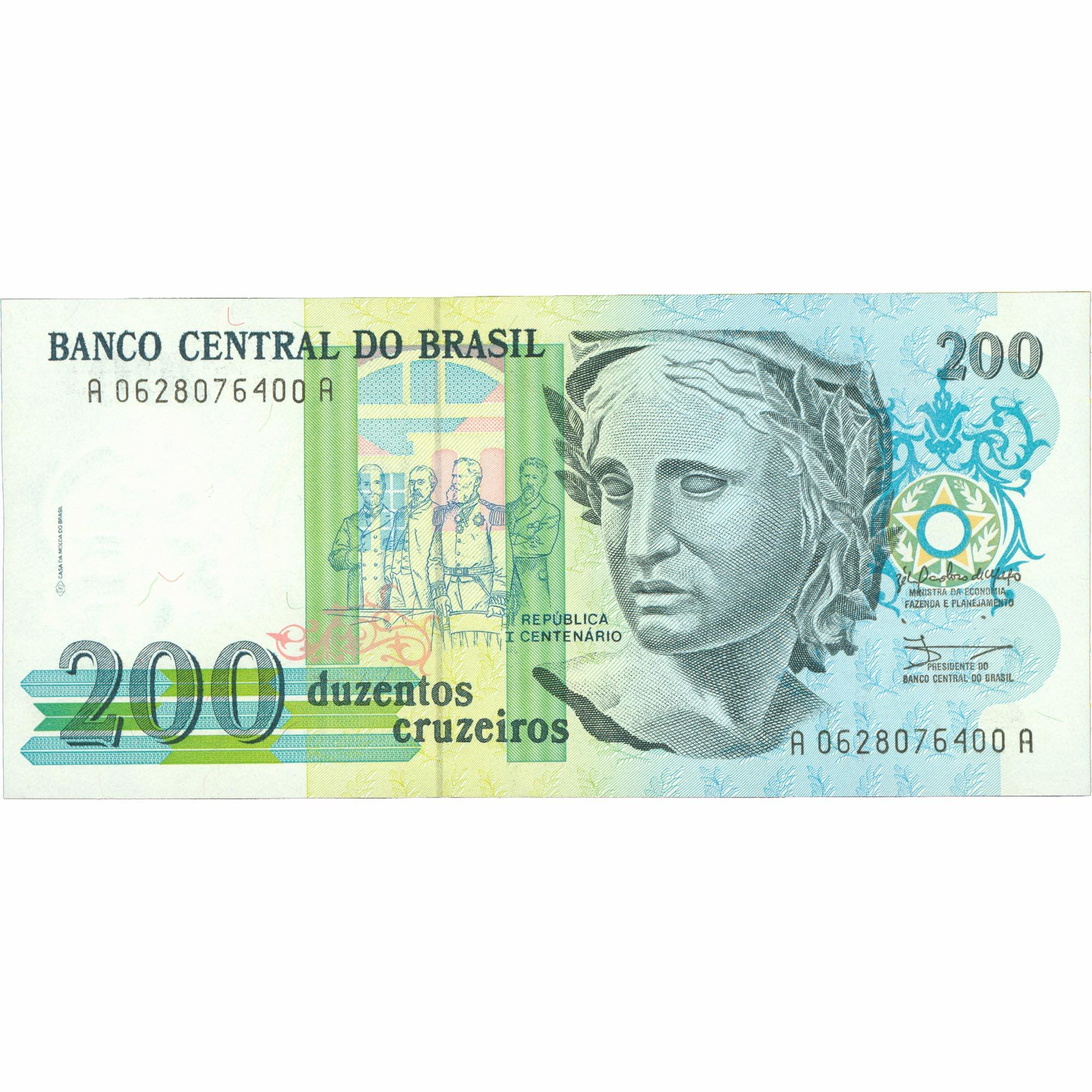 1990 Brazil 200 Cruzeiros Banknote (BAN431-)