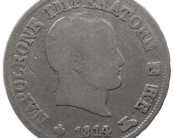 1814 10 Soldi Napoleon I Coin Kingdom of Italy Milano Mint Silver