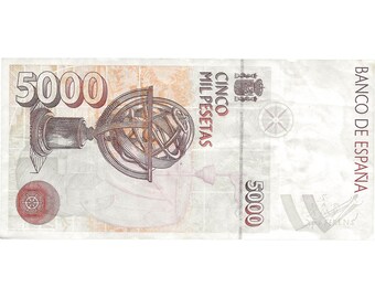 スペイン旧紙幣　完全未使用　5000ペセタ＆10000ペセタ2枚 スペイン紙幣 旧紙幣 5000ペセタ 2000ペセタ 1000ペセタ