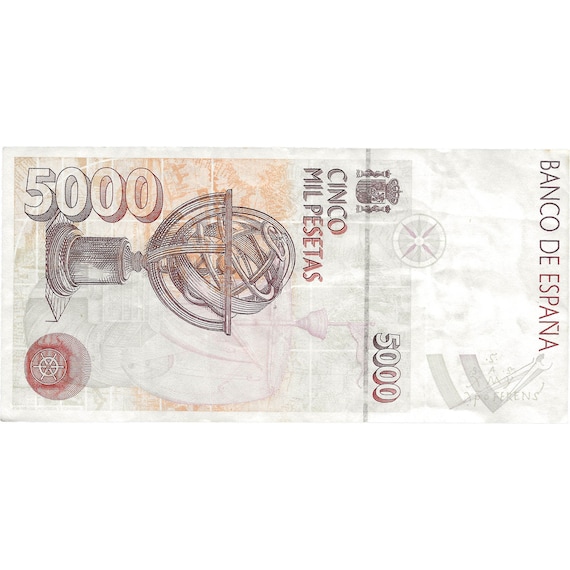 1992 5000 ペセタ スペイン紙幣 クリストファー・コロンブスの