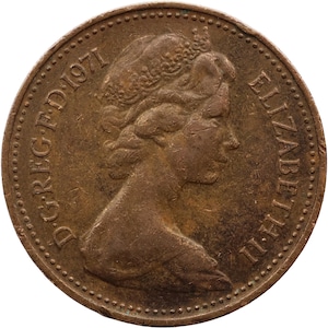 【未流通】1971年　ハーフペニー貨50枚　4ロール 未流通】1971年 ハーフペニー貨50枚 4ロール 未流通】1971年 ハーフ