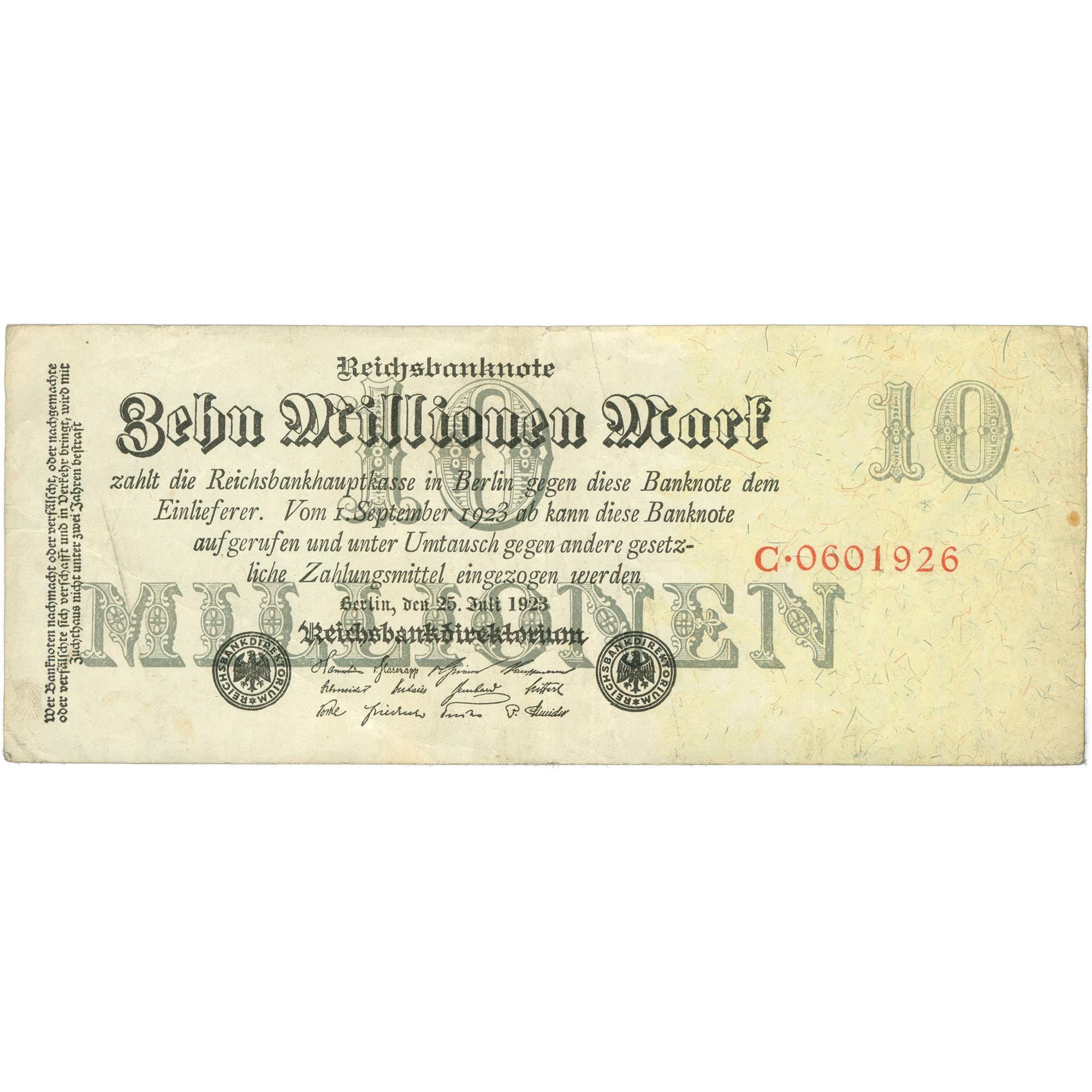 1923 Germany 10 Million Mark Banknote (BAN500-)