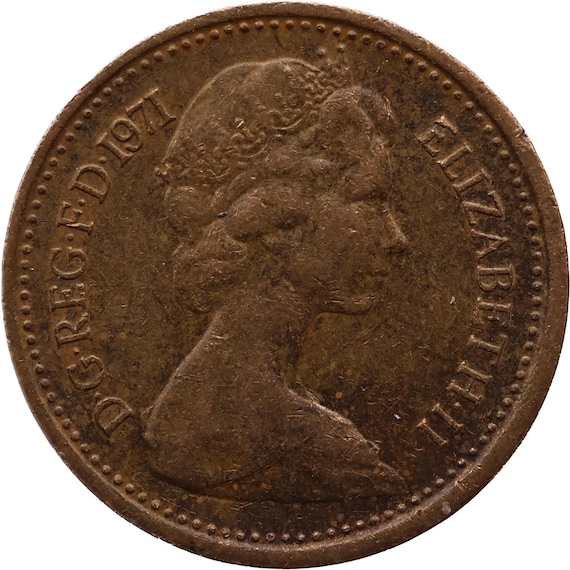 1971年 ハーフニューペニー エリザベス2世コイン (MO4064-) - Etsy 日本