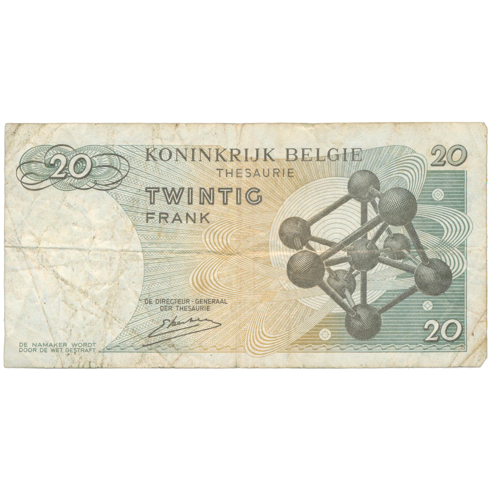 1964 Belgium 20 Francs Banknote (BAN534-)