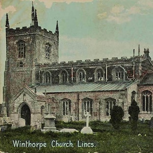 Cartão Postal 1900 Grã-Bretanha Winthorpe All Saints' Church Lincolnshire Inglaterra