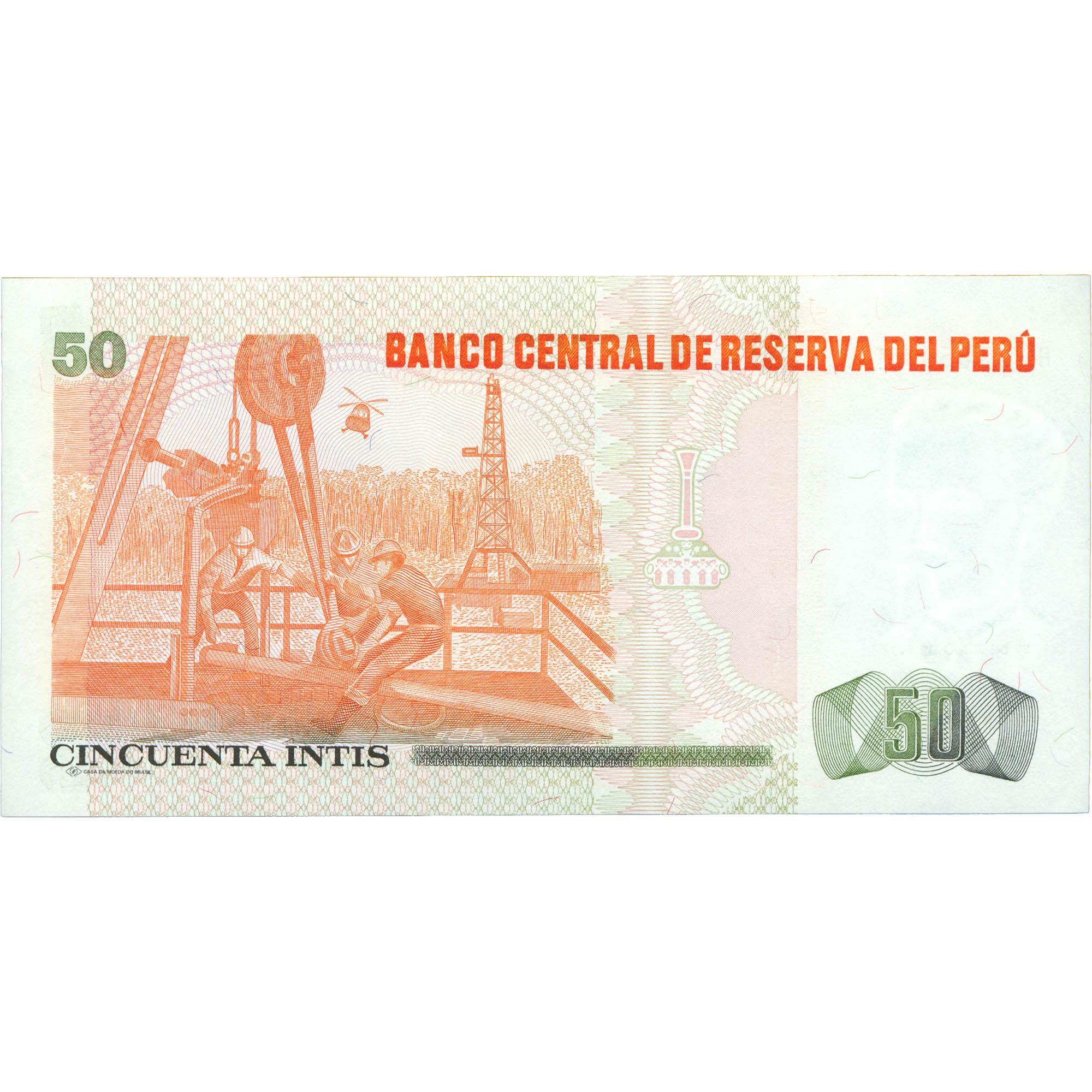 1987 Peru 50 Intis Banknote (BAN359-)