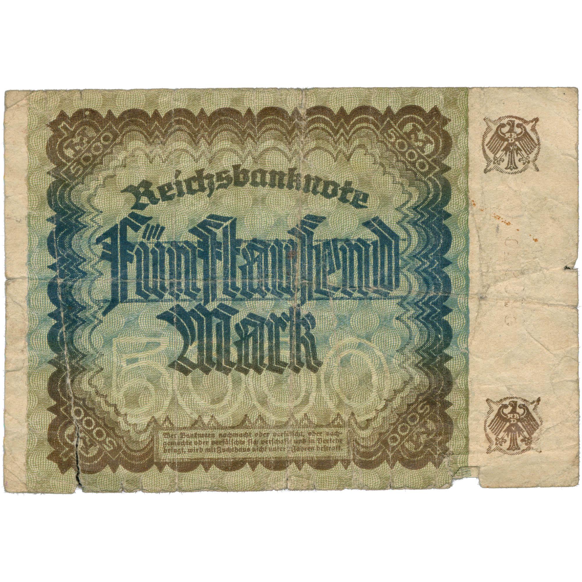1922 Germany 5000 Mark Banknote (BAN531-)