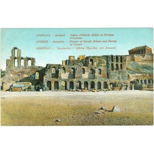 Atene, Grecia – Acropoli, Teatro di Erode Attico e Portico di Eumene – Cartolina