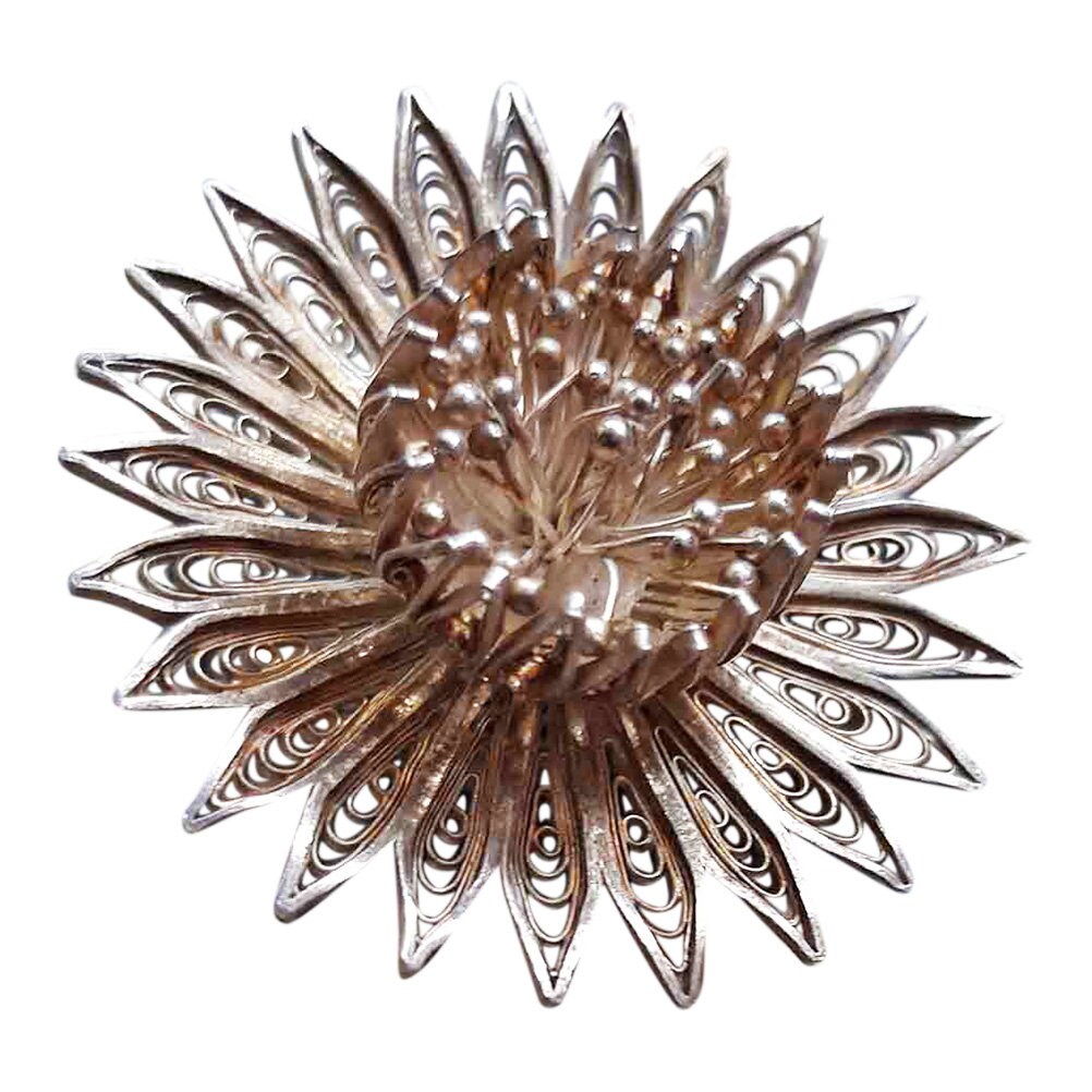Antique Silver Pendant Flower Jewellery