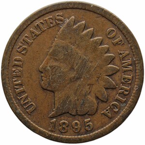 Testa indiana da 1 centesimo americano del 1895