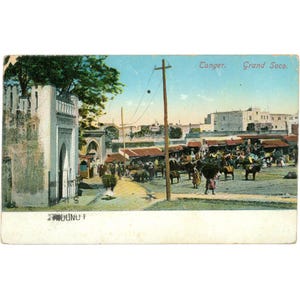 1914 Tanger, Maroc – Carte postale Le Grand Socco