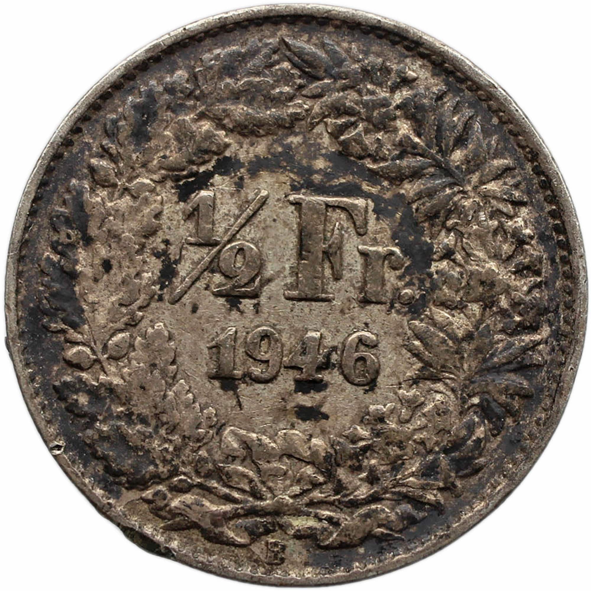 1946年 ハーフフラン スイス コイン シルバー (MO2714-)