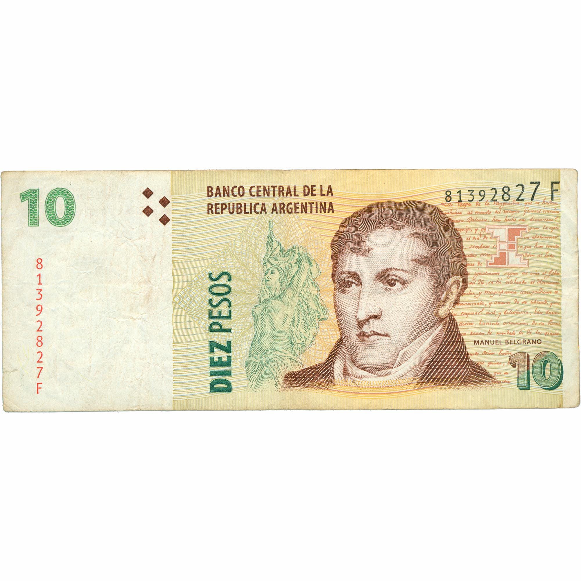 2003 Argentina 10 Pesos Banknote (BAN406-)