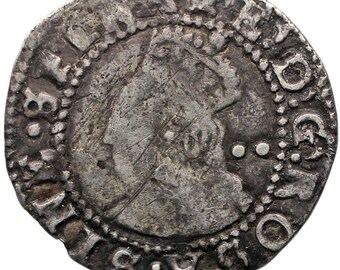 1594 - 1596 Half Groat Elizabeth I Coin 6th issue Silver London Mint Woolpack Mintmark