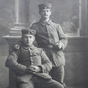 1914-15 Germany Soldiers Studio First World War Military Photograph Postcard WW1
