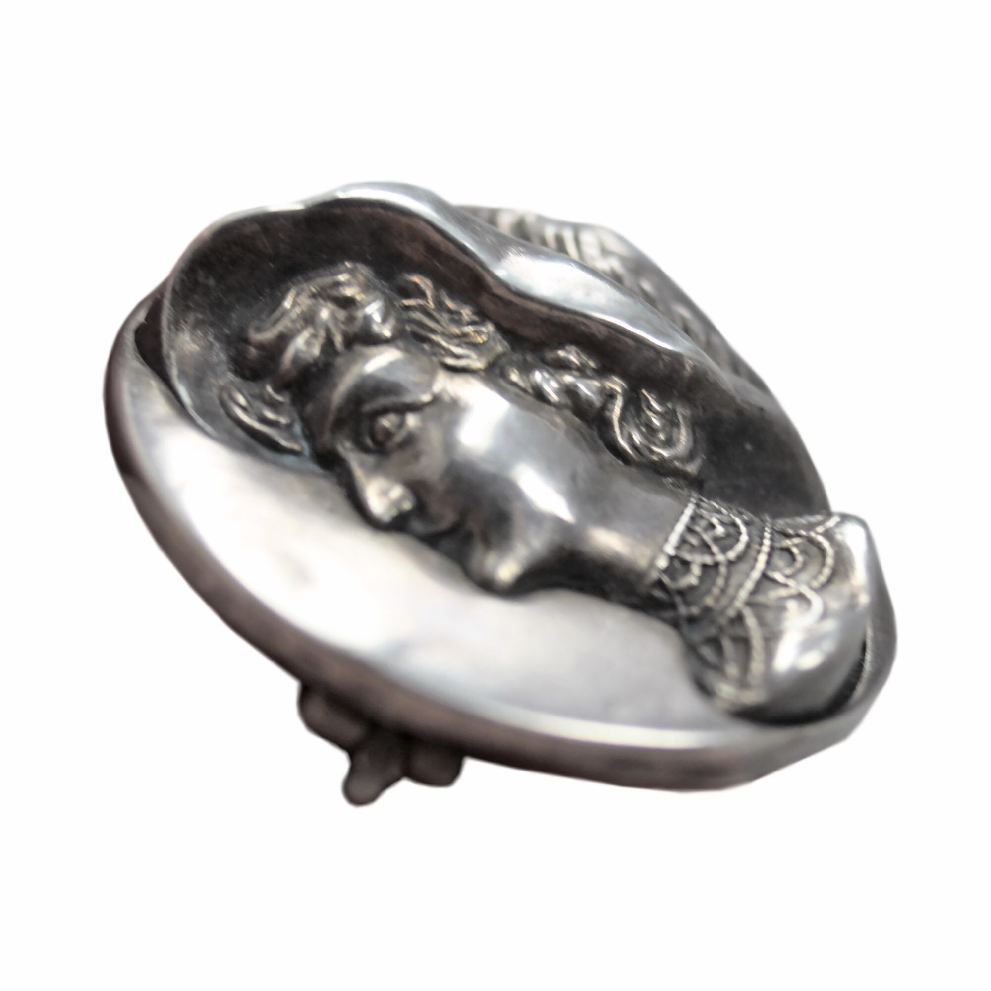 1908 Antique Brooch Art Deco Style Sterling Silver Birmingham Hallmarks A J Smith Maker