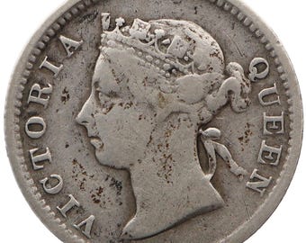 1894 Five Cents Queen Victoria Hong Kong Coin