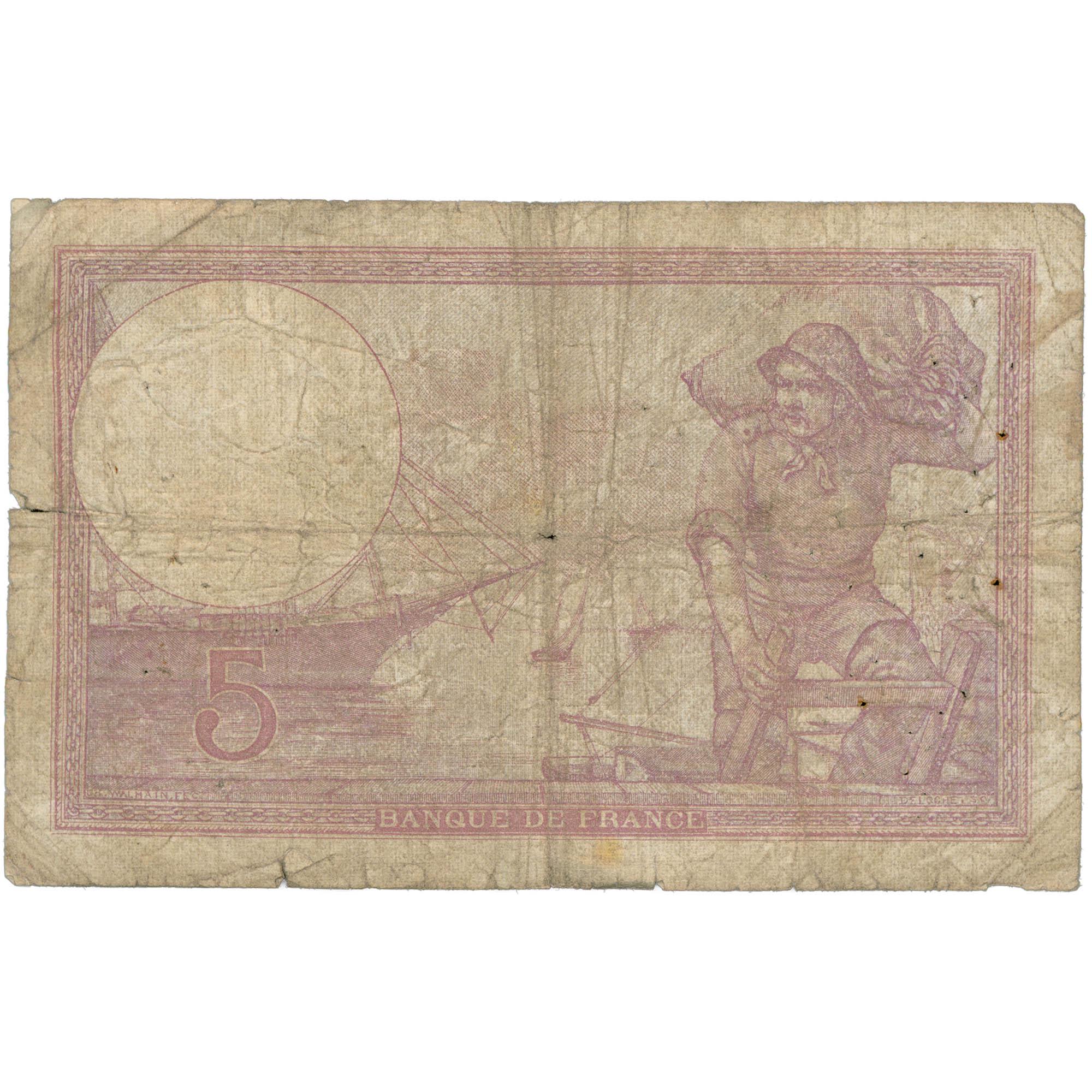 1918 France 5 Francs Banknote (BAN561-)