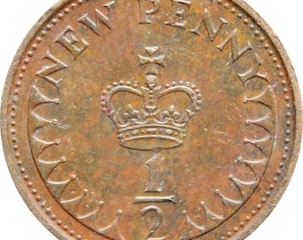 1975 Half New Penny Elizabeth II Coin (MO1117-)