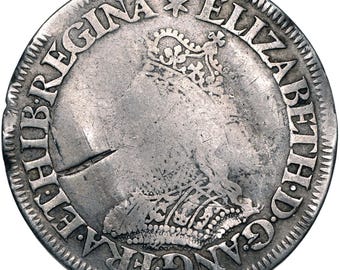 1560 - 1561 Shilling Elizabeth I England Coin Milled Issue Silver