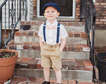 Ring Bearer Outfit Navy Pink for Weddings Navy Suspenders Light Pink Bow Tie Newsboy Hat Ring Bearer Outfit Toddler Etsy Canada