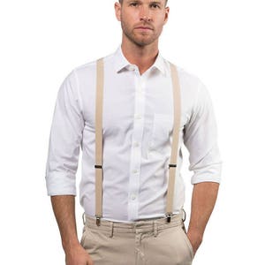 Beige Suspenders / Tan Suspenders for Baby, Toddler, Boy, Men