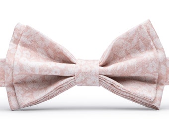 Blush Floral Bow Tie, Boho Wedding Bow Ties, Blush Bow Ties for Mens, Blush Bow Ties for Boys, Groom Groomsmen Bow Ties